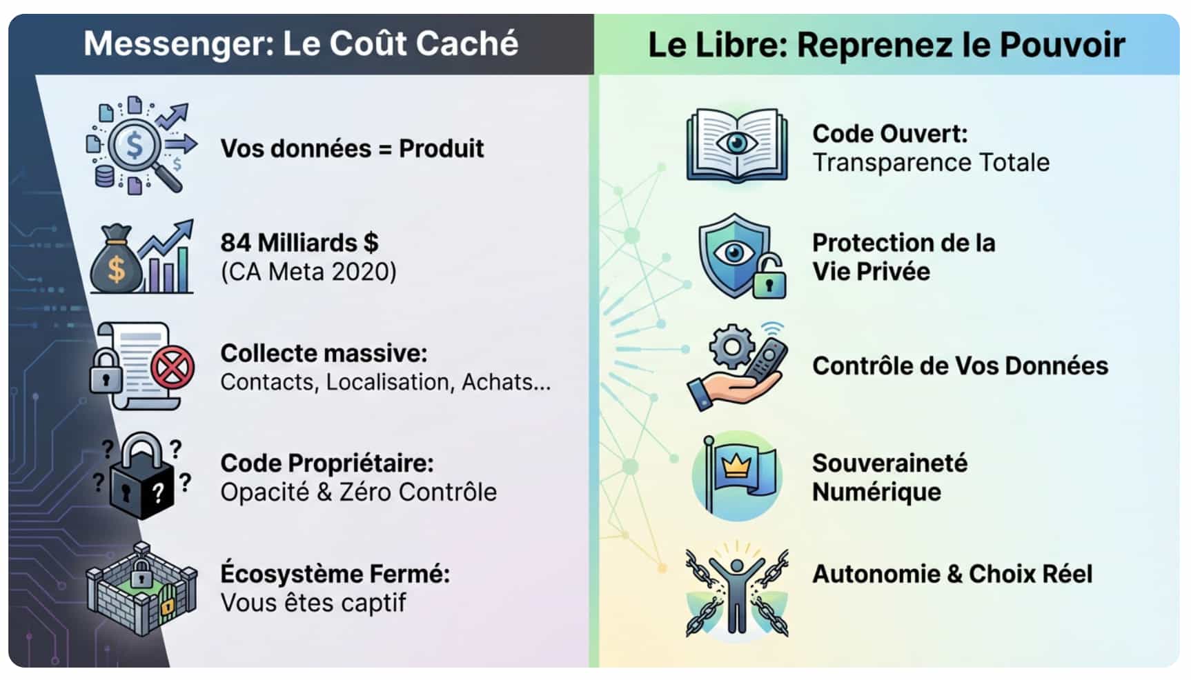 Infographie sur Facebook Messenger.