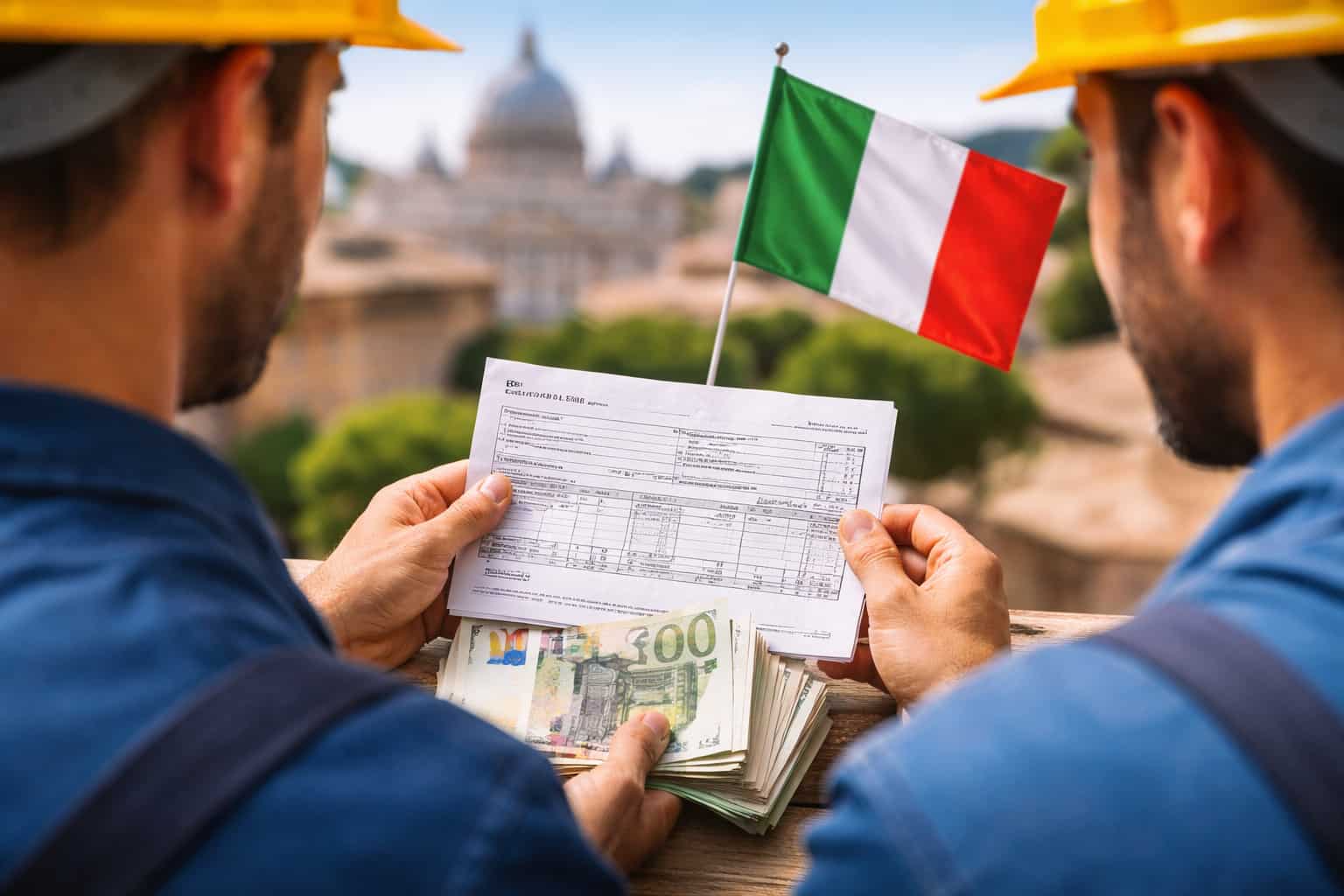 Deux artisans s'interrogent sur le SMIC italien.