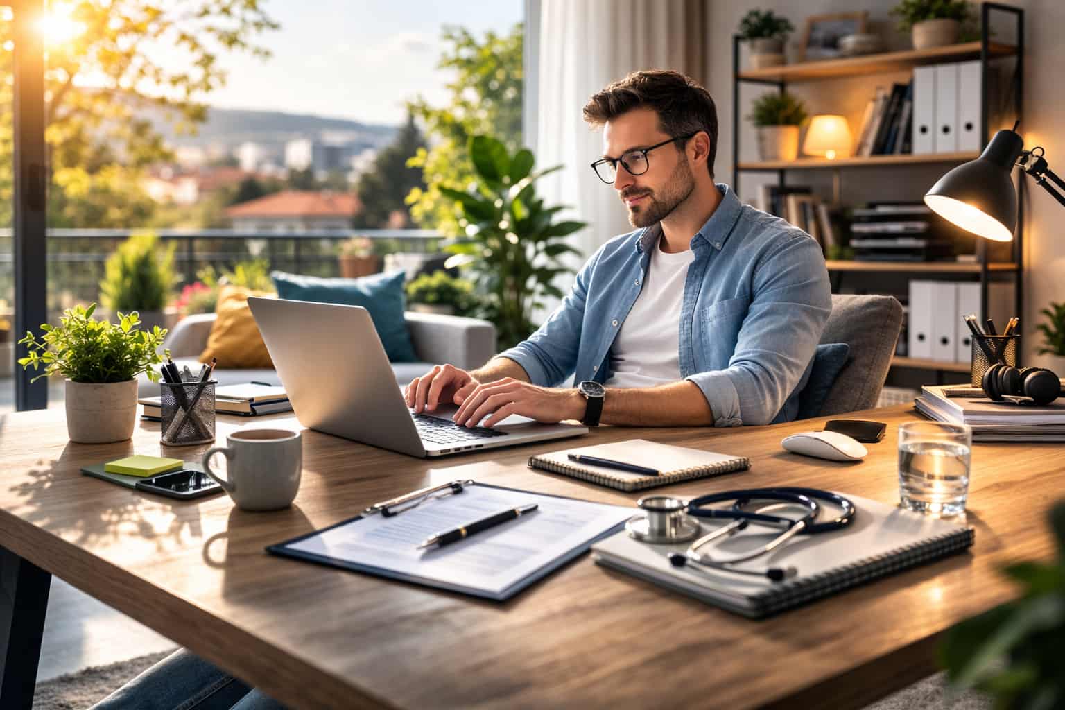 Un homme après une demande de télétravail pour raison médicale.