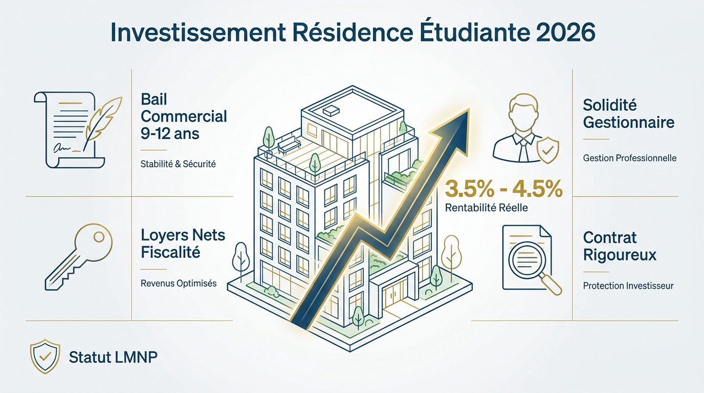 appartement moderne en résidence étudiante pour investissement locatif