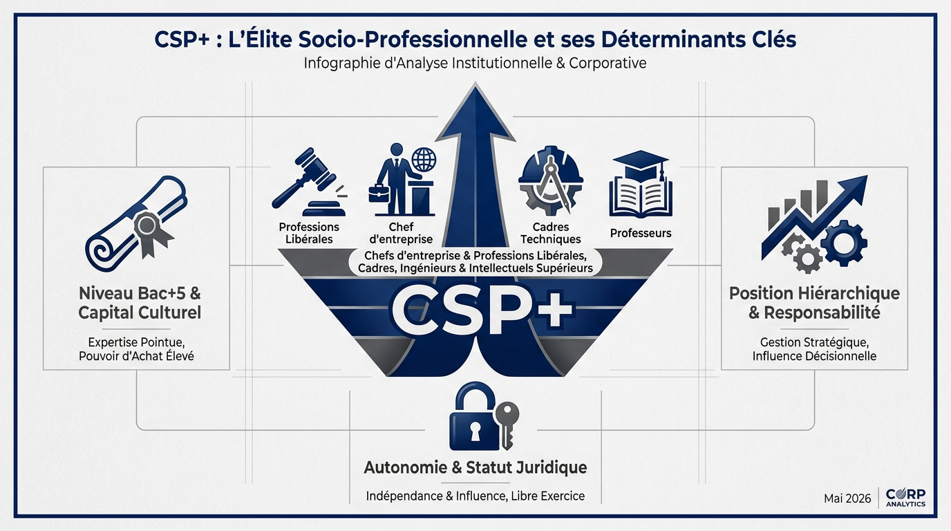 Schéma des déterminants de l'élite socioprofessionnelle CSP+
